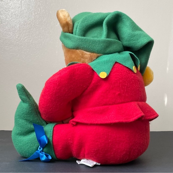 VINTAGE Hallmark Christmas CHRIS THE ELF TEDDY BEAR 12" Plush Stuffed Animal - Picture 4 of 16